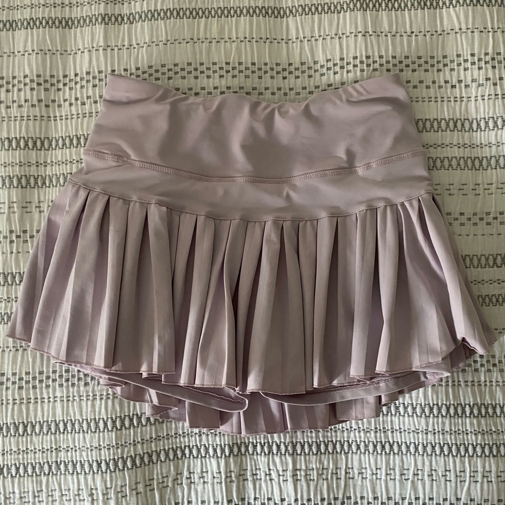 Gold Hinge Pleated Tennis Skirt - Small - Baby Pink